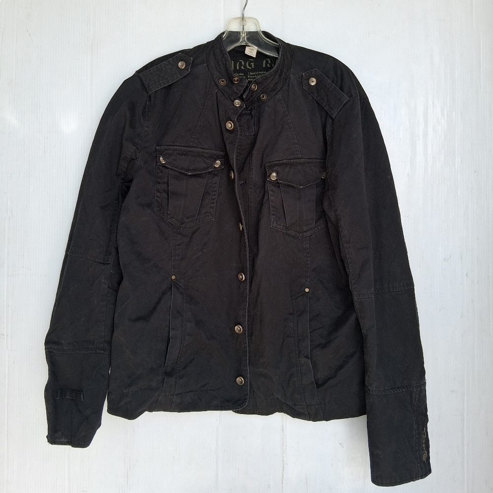 Diesel Military Style Biker Jacket Mens Size XL Black